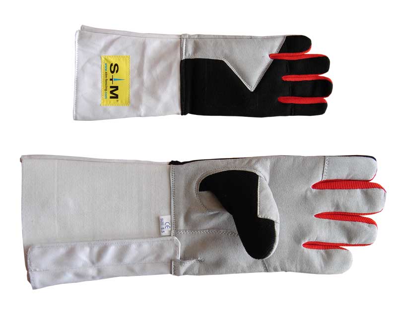 Combi Gloves Red (Blue) Grey - Click Image to Close